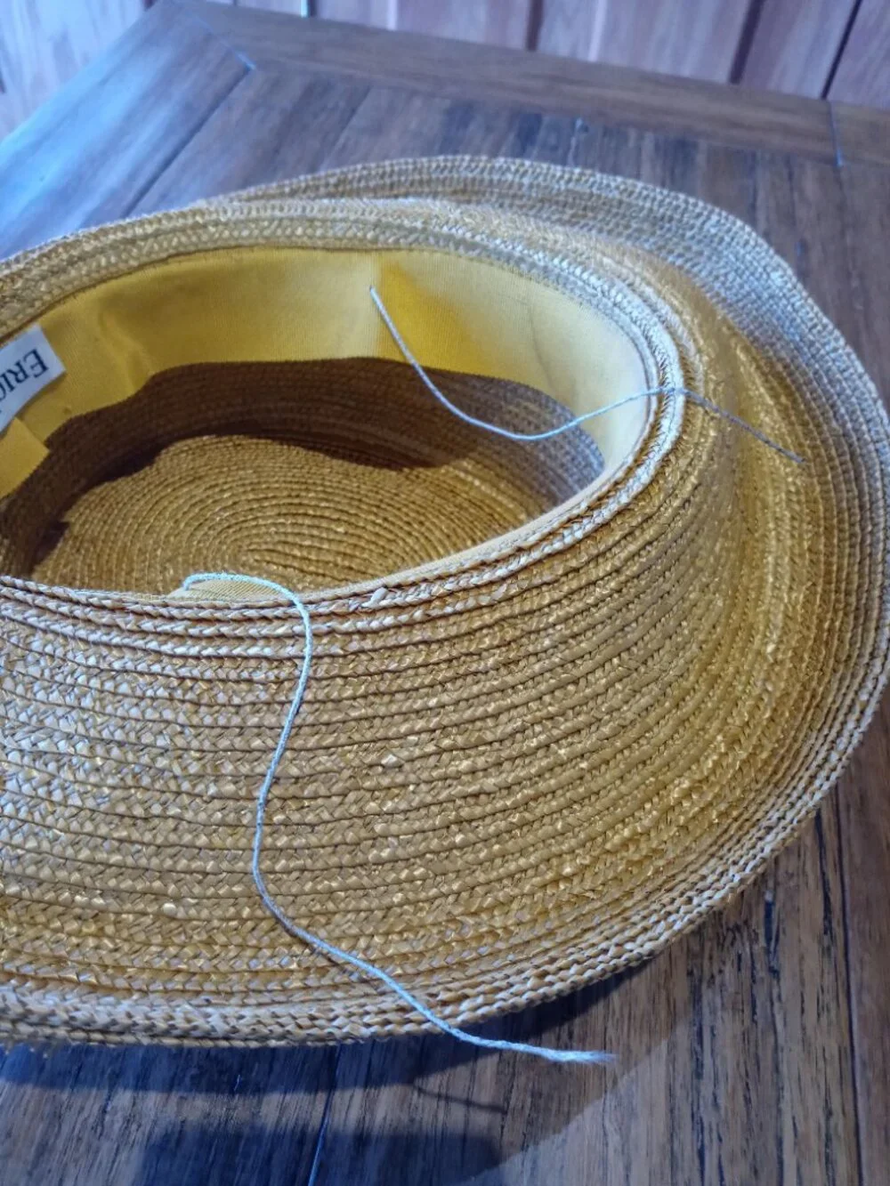 (flawed) ERIC JAVITS raffia sun hat vintage (OS) - Picture 8 of 13